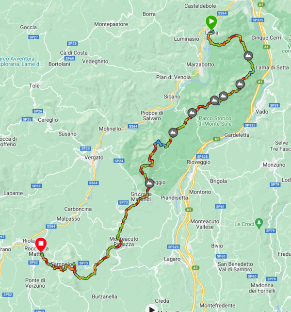 itinerario del  Parco Monte Sole